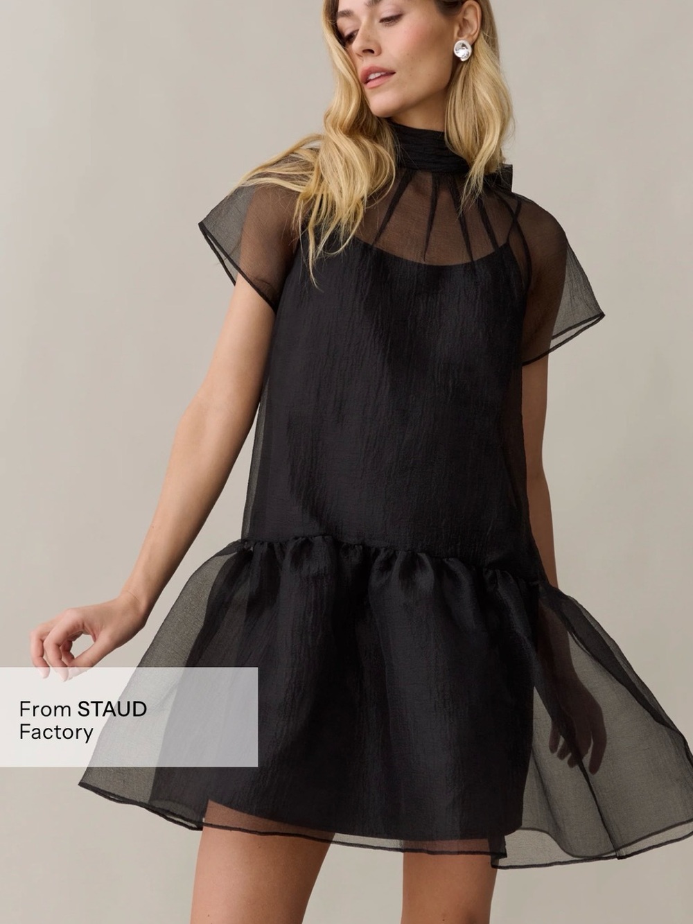 o.p.t JONI MINI Black Sheer Overlay Mini Dress - Picture 4 of 6